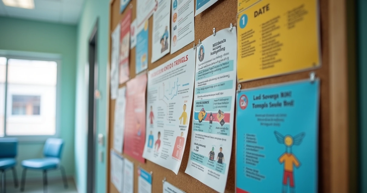Mural educativo sobre PrEP em consultório de infectologia