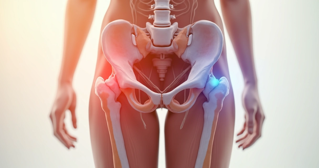 Ilustração anatômica mostrando a musculatura do assoalho pélvico feminino 