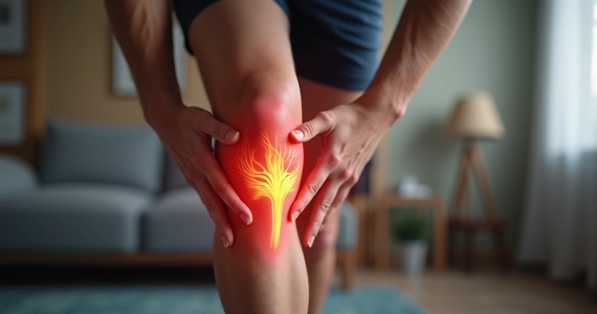 Câimbra ocorrendo na panturrilha, mostrando contração muscular enquanto se destacam veias aparentes 