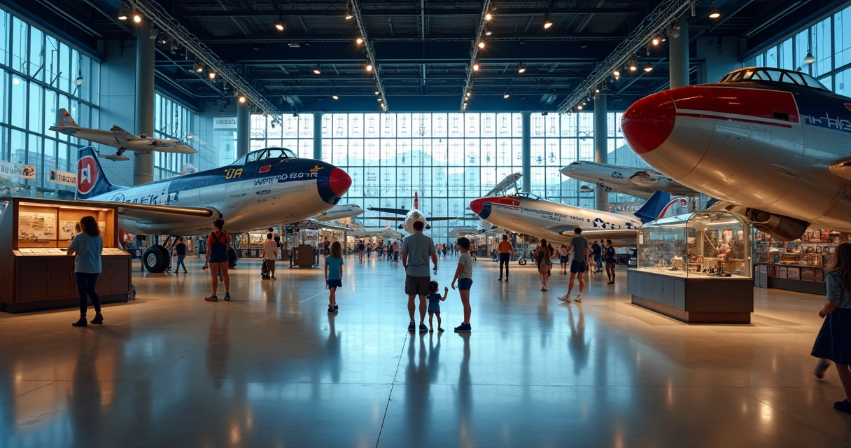 Aviões históricos expostos no Wright-Patterson Air Force Museum em Dayton 