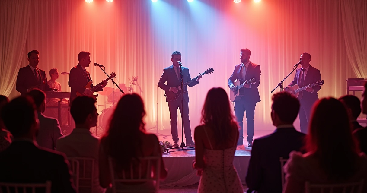 Músicos tocando ao vivo em evento de casamento 