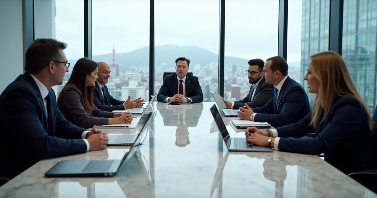 Elon Musk em reunião formal com ex-funcionários e advogados 