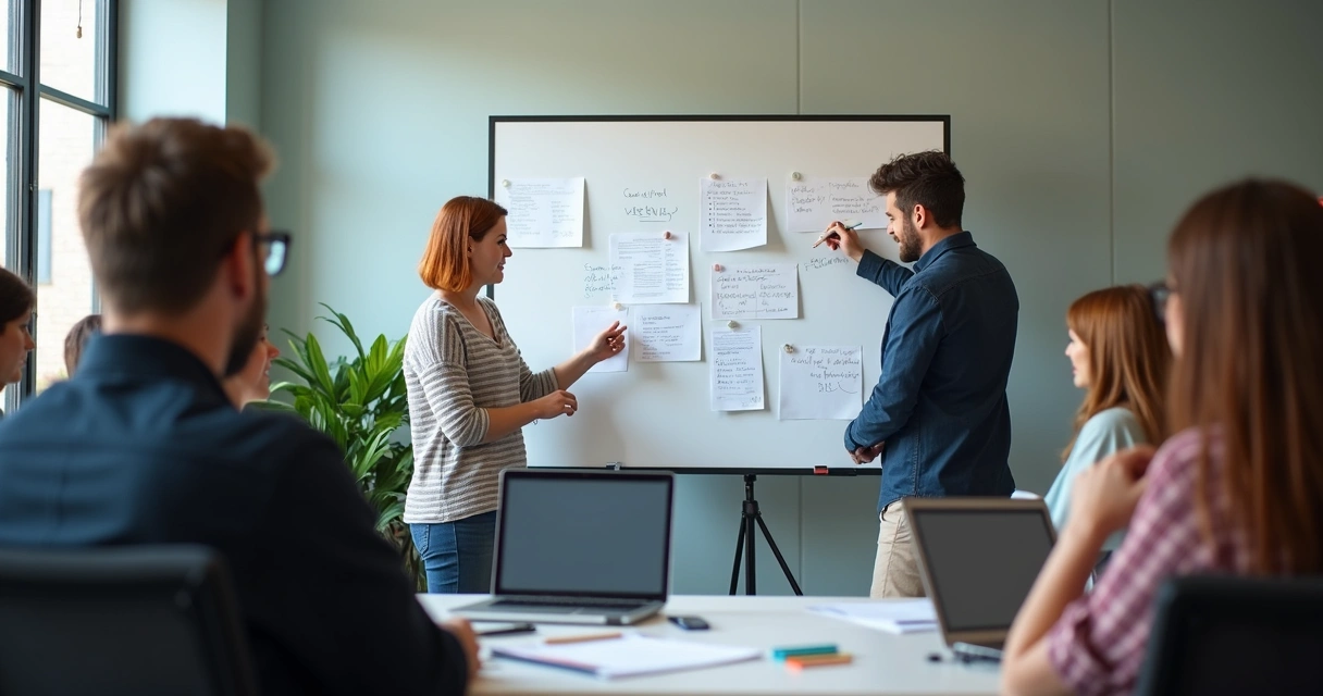 Pessoa demonstrando MVP manual para grupo pequeno 