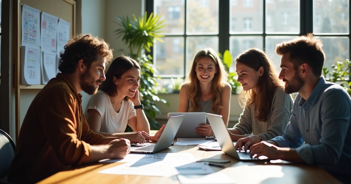 Development team collaborating on MVP project 