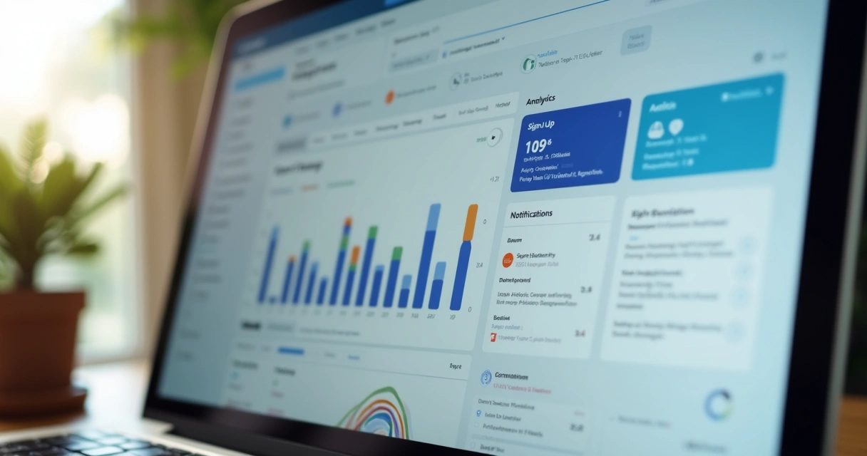No-code tool SaaS dashboard interface on screen 