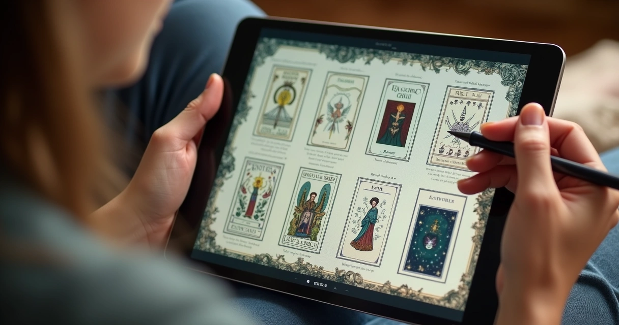 Digital tarot journal showing organized spiritual card readings 