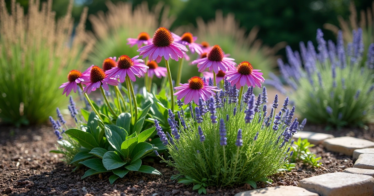 Close-up of native plants in Austin garden