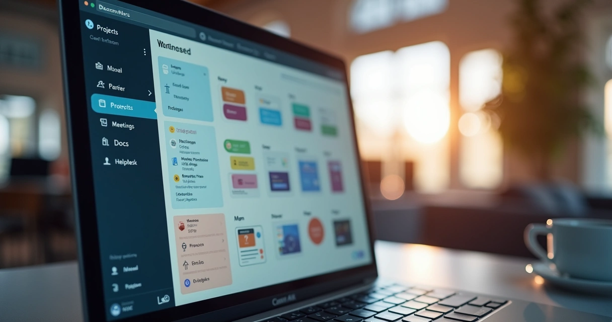 Menu lateral Notion personalizado com ícones e divisórias 