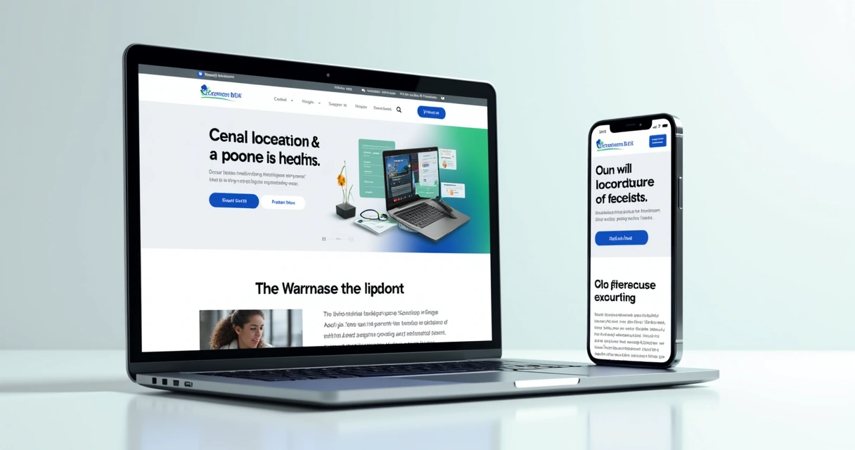 Interface moderna mostrando navegação intuitiva em site B2B 