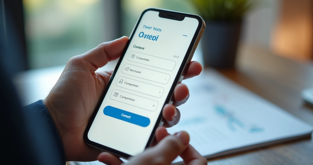 Usuário navegando em site com design moderno e intuitivo no celular