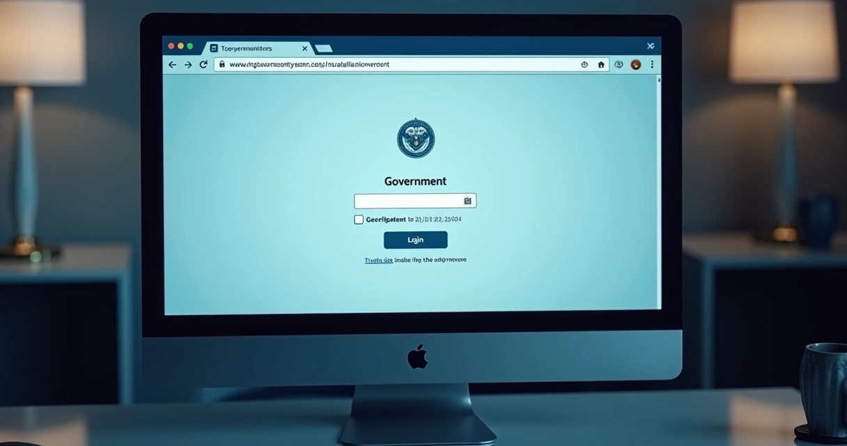 Navegador configurado para acesso seguro ao portal do governo 