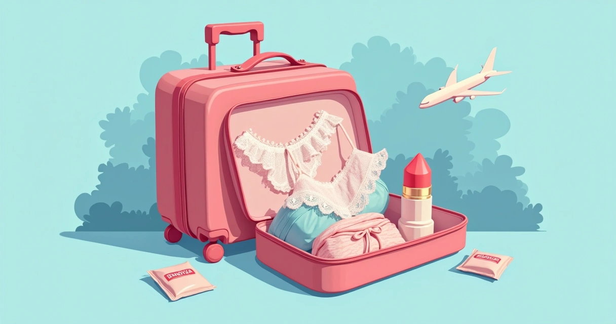 Necessaire com itens íntimos para viagem 