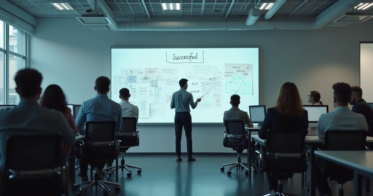 Person in an office ignored by coworkers after success