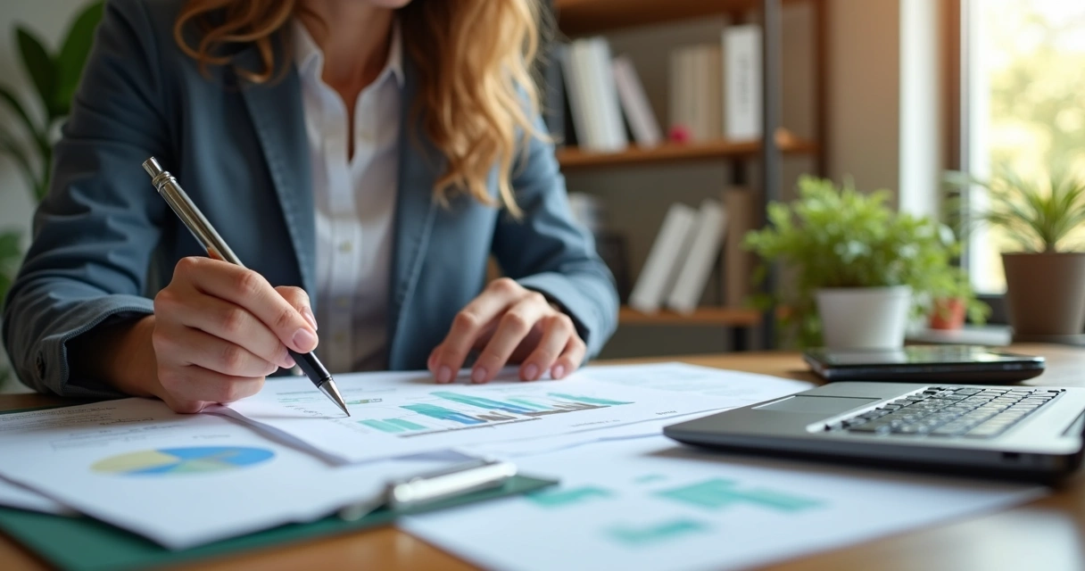 Pessoa com documentos e calculadora analisando opções de acordo de precatório 