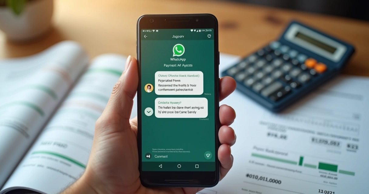 Tela de WhatsApp com opções de negociação automática de cobrança