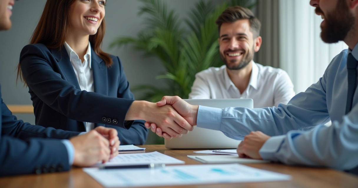 Profissional odontológico em reunião com representante de convênio 