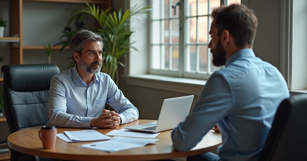 Empreendedor conversando com cliente sobre pagamento em atraso. 