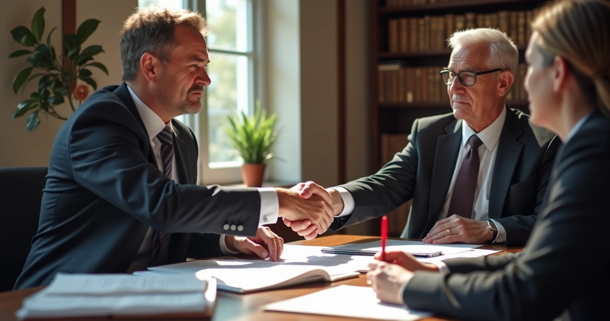 Discussão de contrato comercial com árbitro presente 