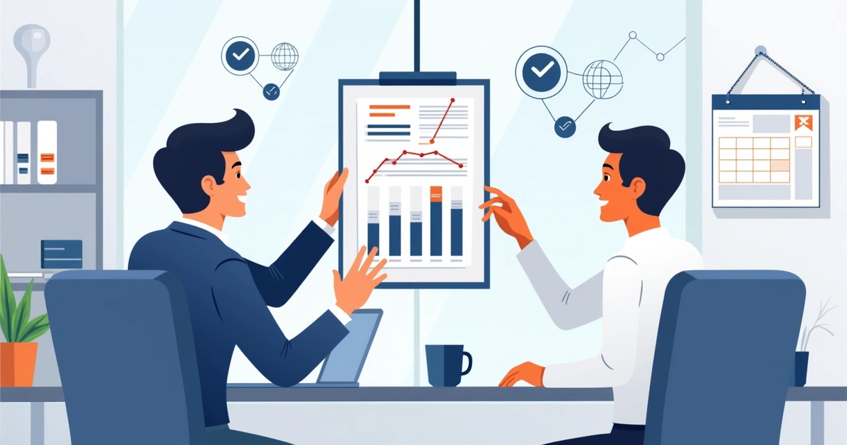Dois profissionais analisando contrato de internet corporativa 