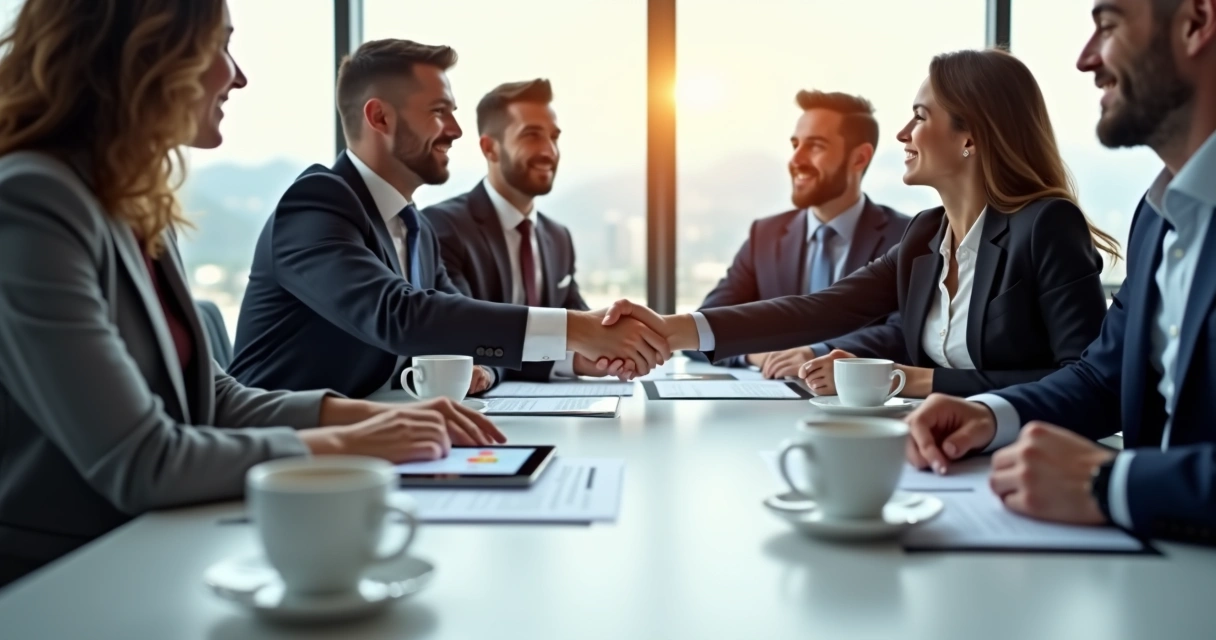 Empresários negociando formas de pagamento 