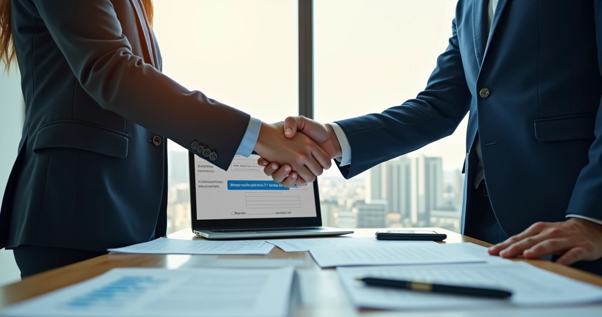 Negociação entre duas pessoas sobre domínio digital 