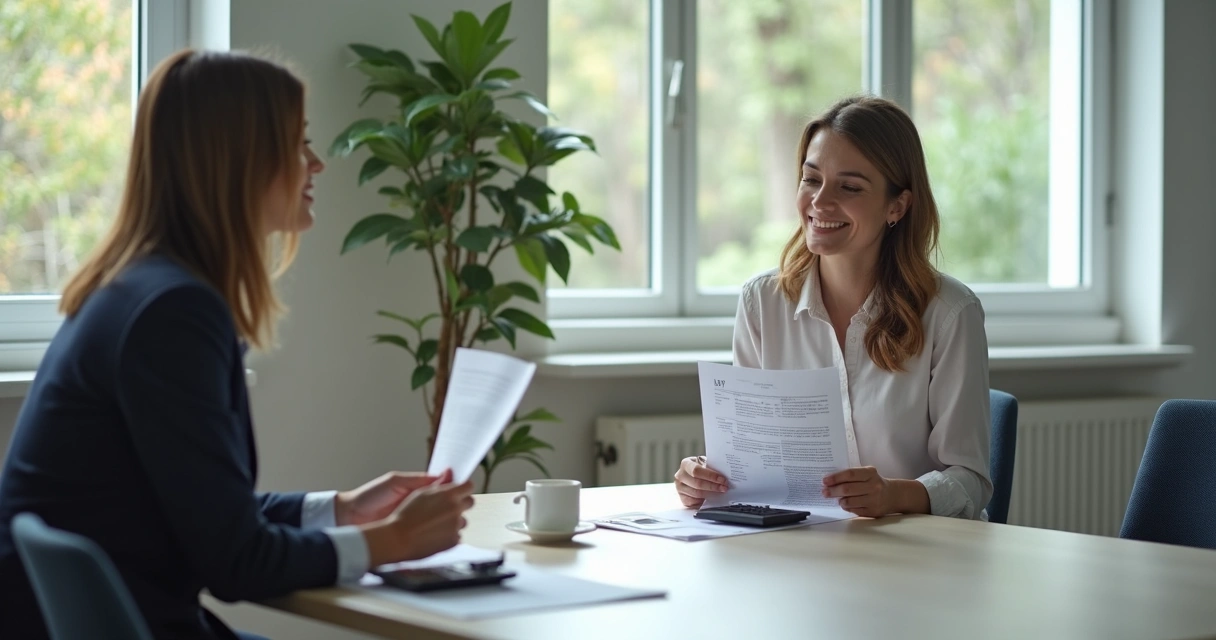 Reunião de negociação entre empresário e fornecedor com contrato na mesa