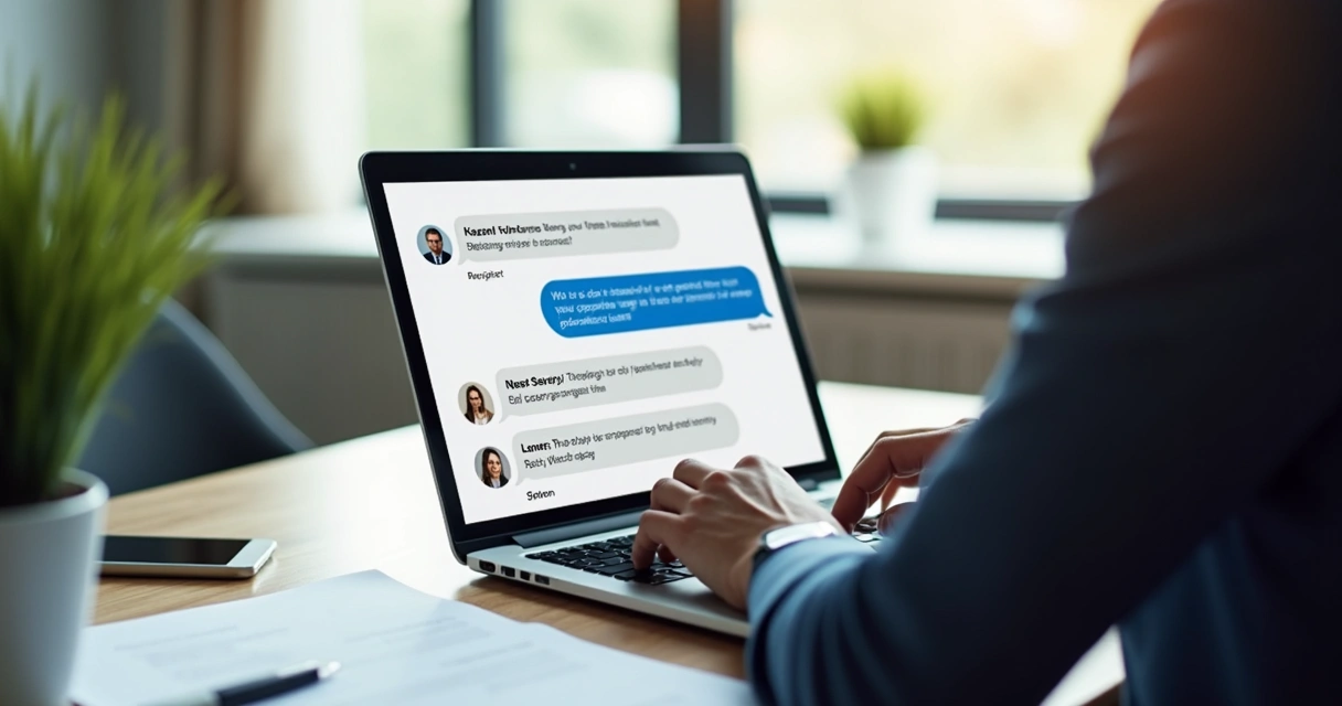 Proprietário usando IA em chat seguro para negociar aluguel 