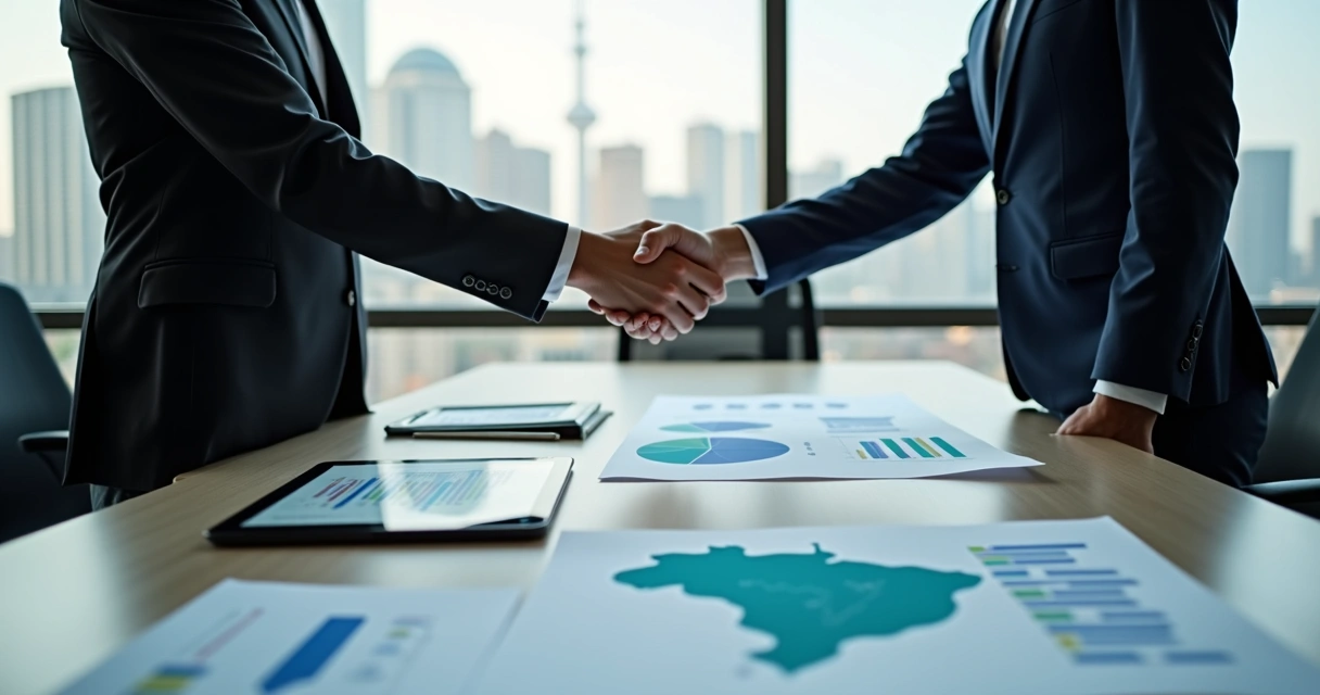 Reunião de negociação entre fornecedor e importador brasileiro 