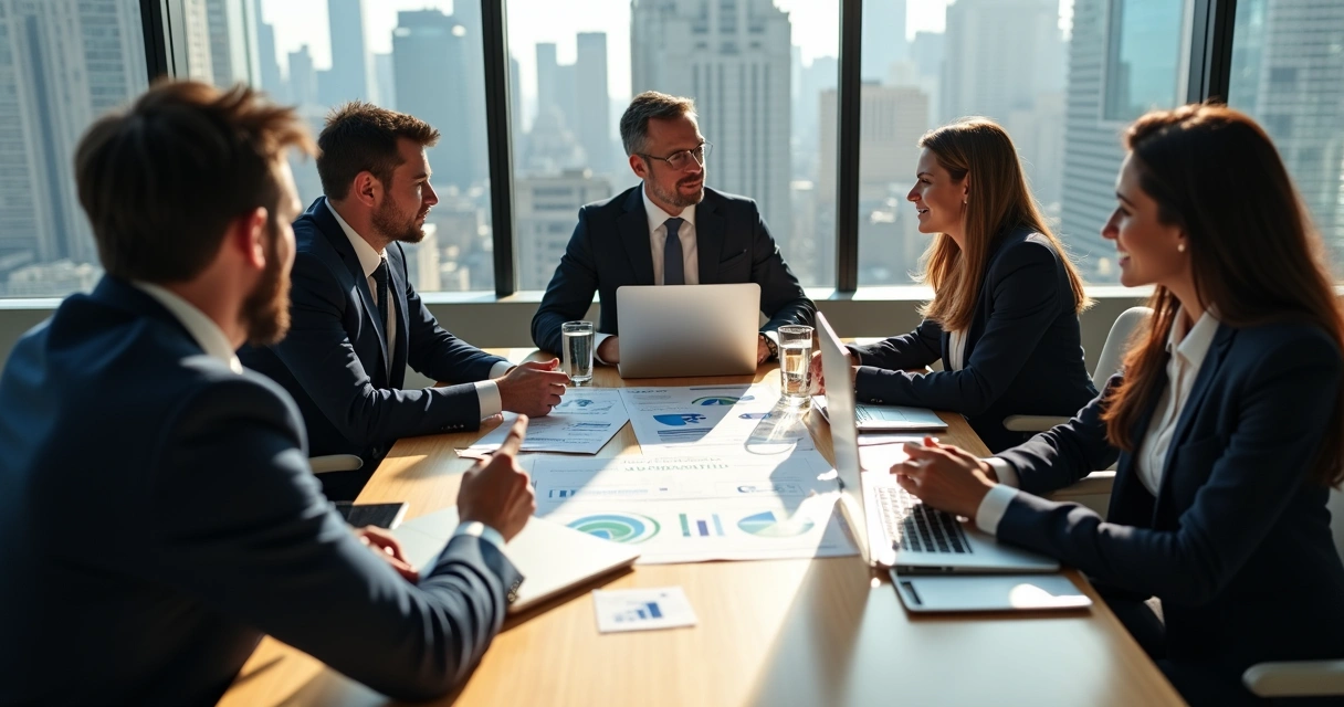 Reunião internacional discutindo contrato de equity