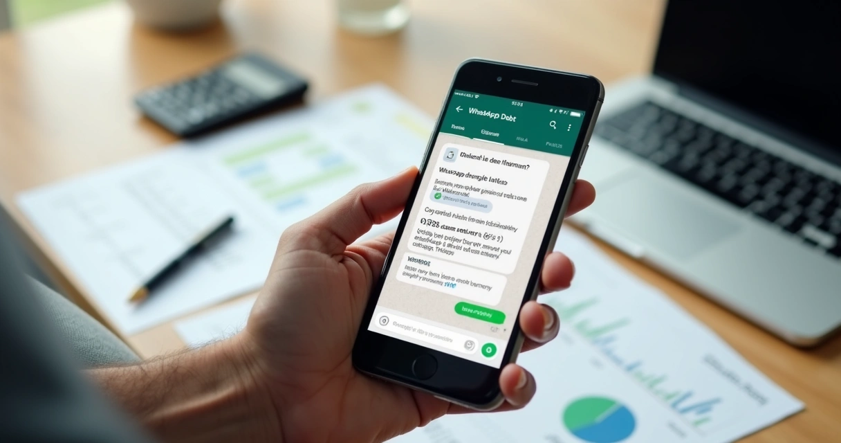Cliente negociando dívida pelo WhatsApp com opção de Pix 