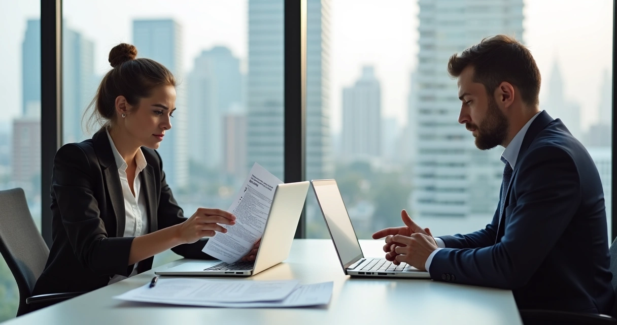 Pessoa conversando com consultor sobre pagamento de plano de saúde 