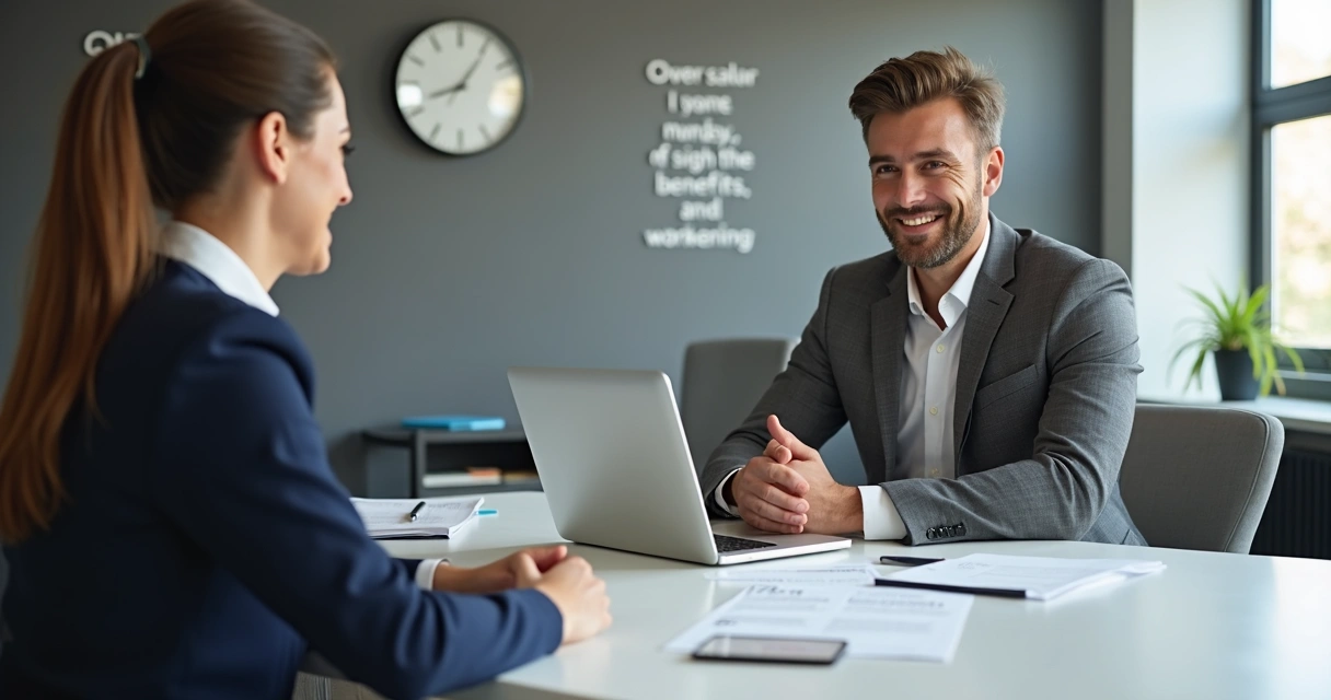 Candidato em entrevista discutindo salário com recrutador em inglês