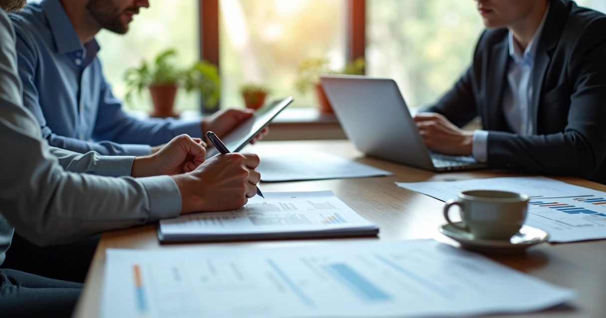 Gerentes negociando upgrade de notebook