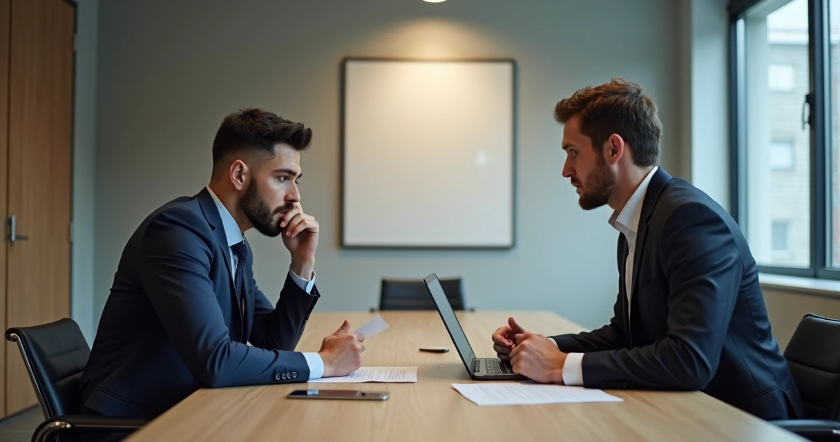 Negociação entre vendedor e cliente em sala de reuniões
