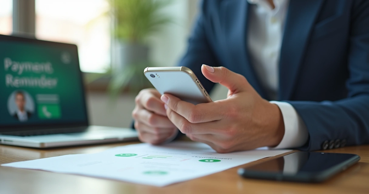 Pessoa enviando mensagem de cobrança pelo WhatsApp 