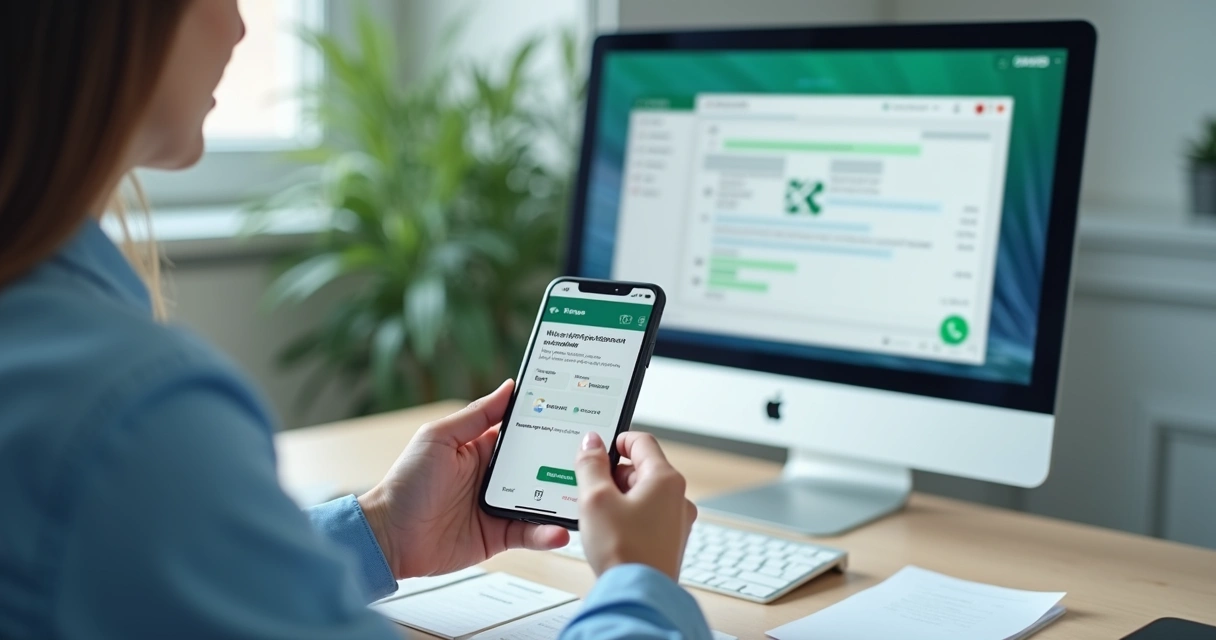 Atendente acompanhando negociação por WhatsApp e pagamento por Pix 