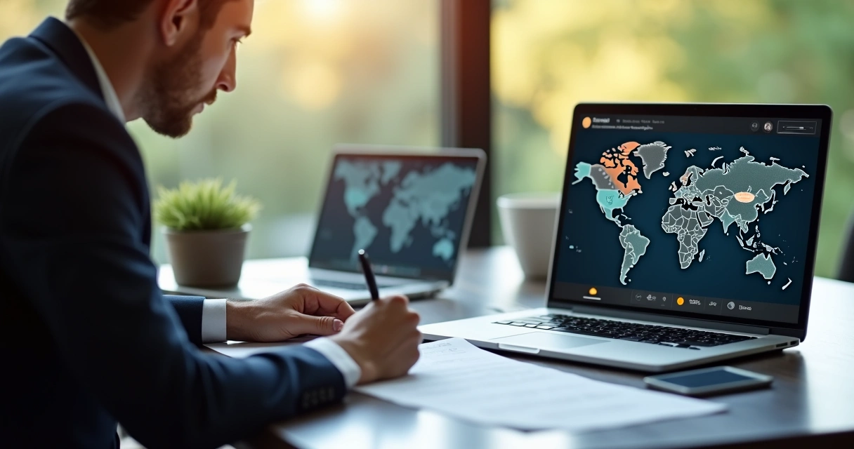 Profissional do digital assinando contrato com cliente estrangeiro 