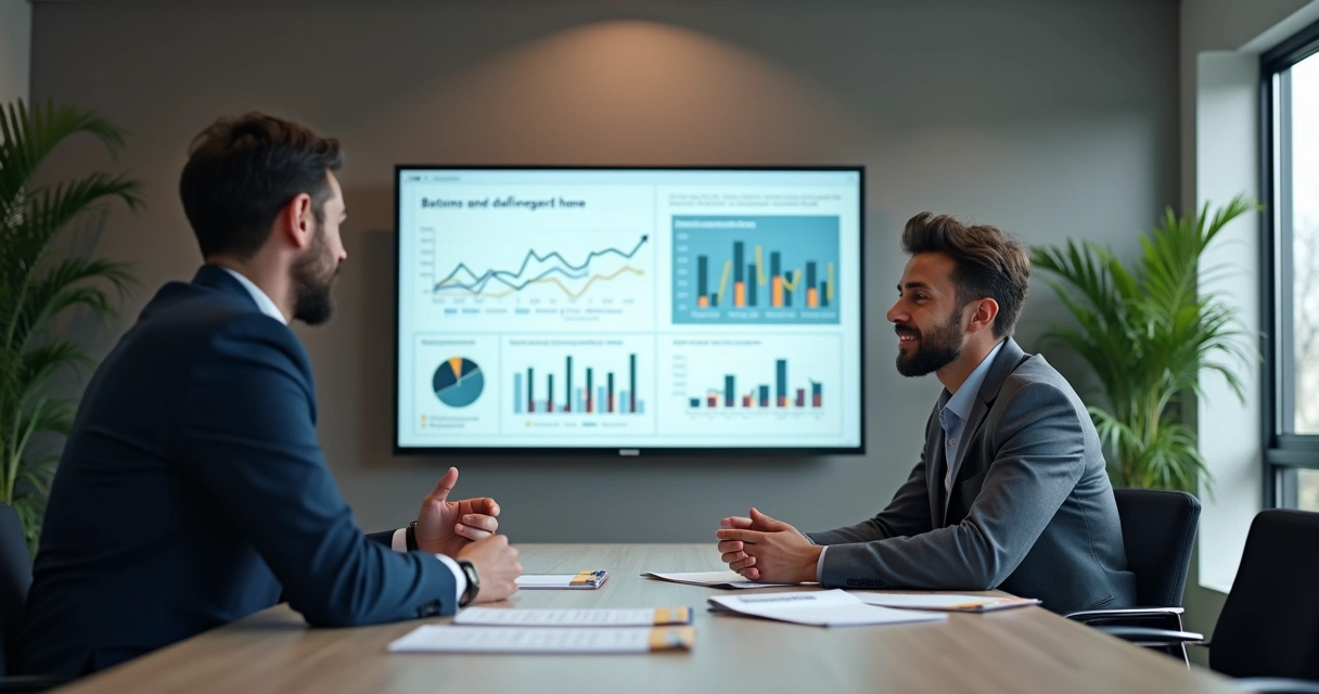 Empreendedor apresentando negócio para investidor em reunião 