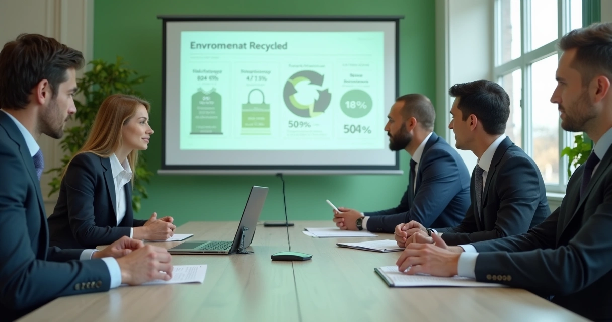 Empresários analisando plano de reciclagem