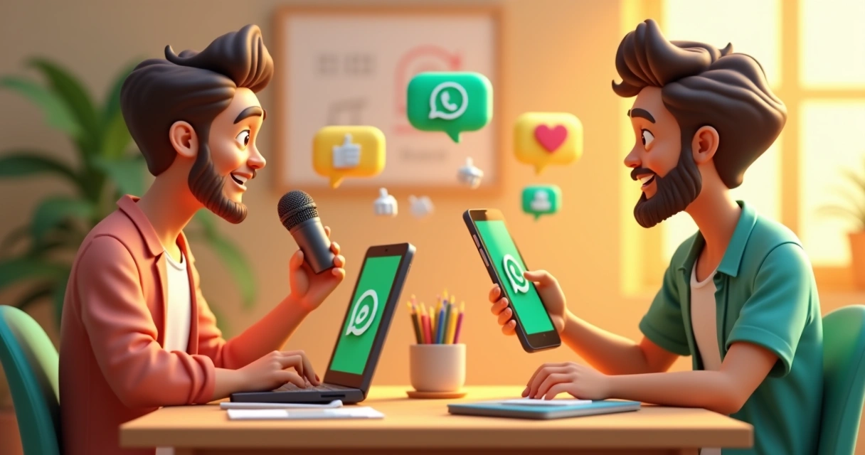 Image 3: Microempresa usando vídeo e áudio no WhatsApp