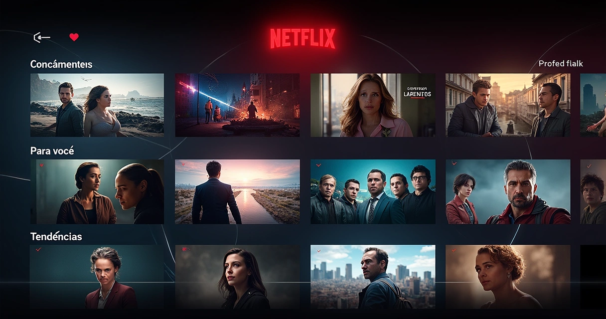 Tela personalizada de sugestões de filmes