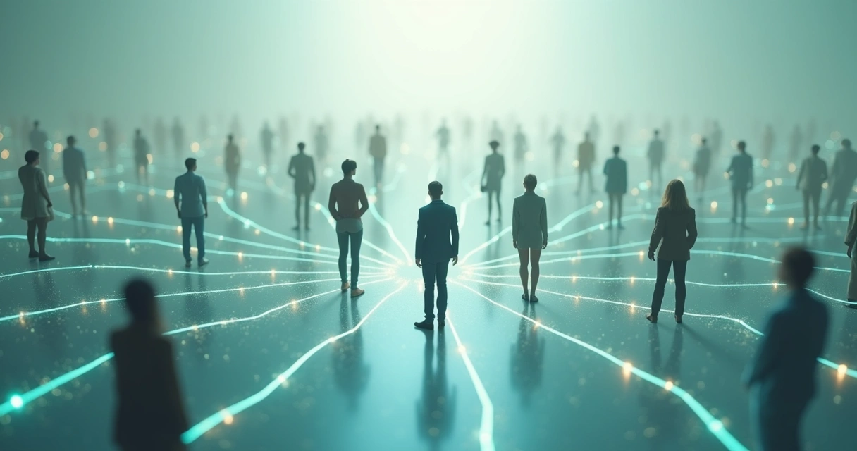 People connected in a network representing collective responsibility 