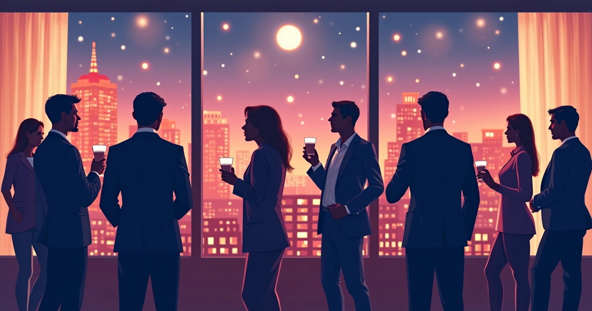 Profissionais de marketing político fazendo networking em evento