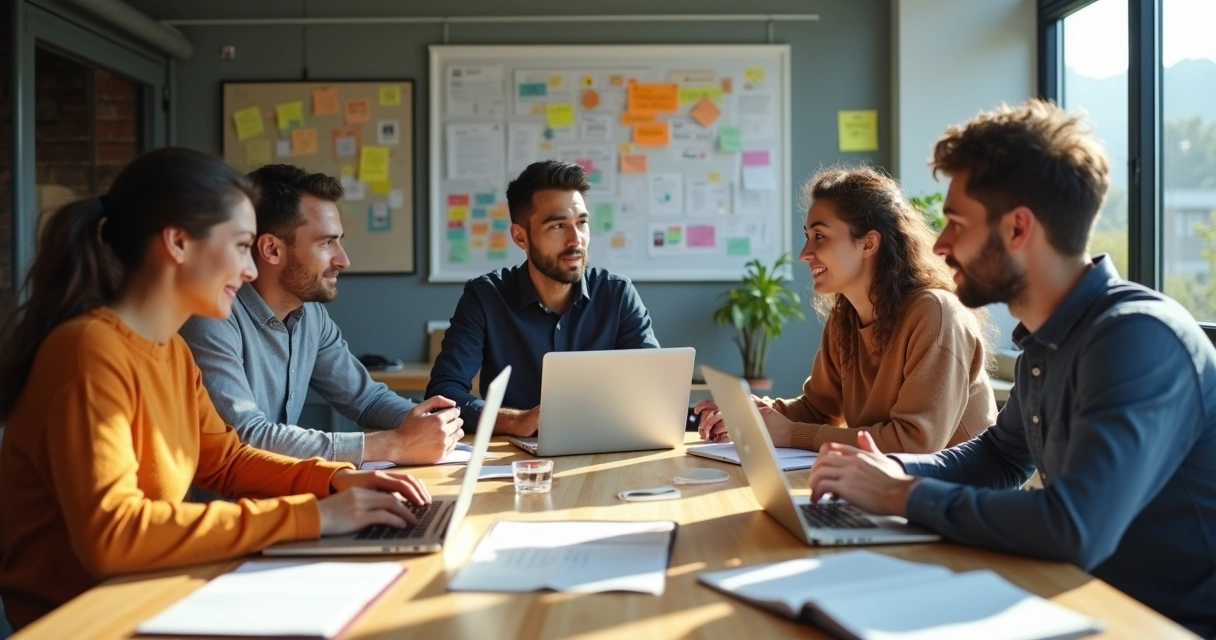 Grupo trocando experiências sobre vendas digitais