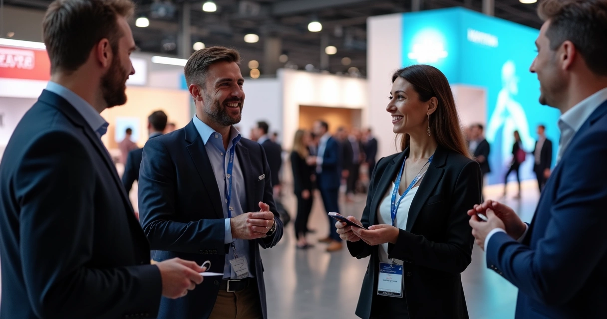 Profissionais de e-commerce conversando em área de networking