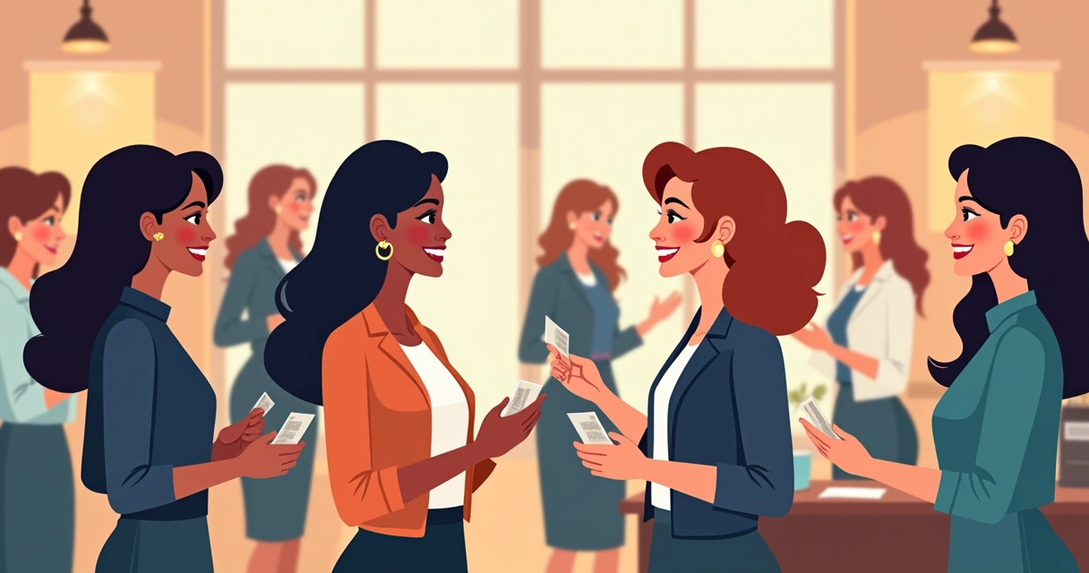 Mulheres fazendo networking em evento de negócios 