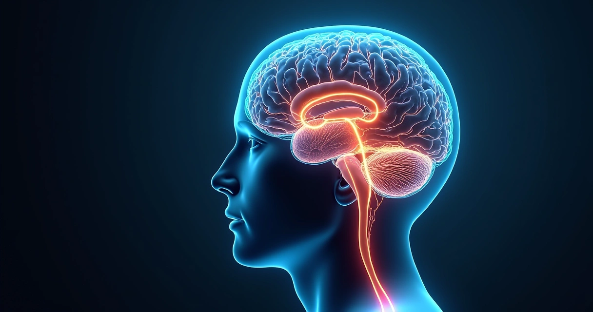 Colorful human brain illustration showing neural pathways involved in conscious breathing 