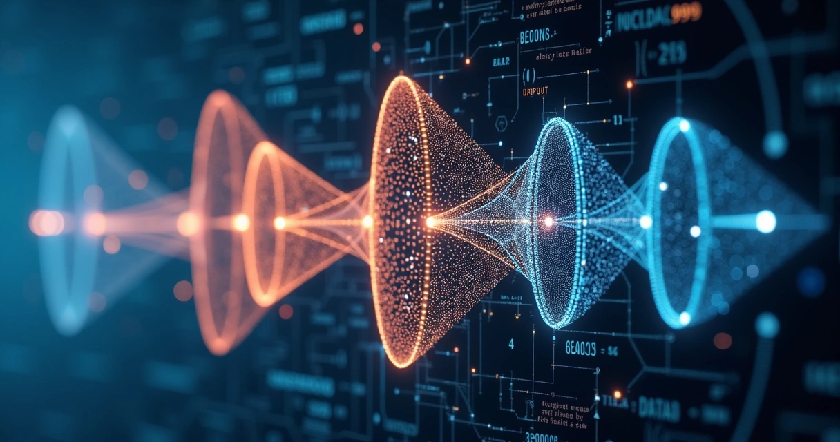 Layered diagram of a neural network architecture 