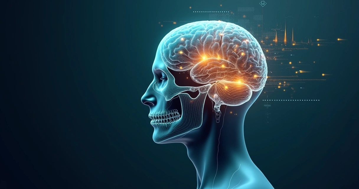 Cérebro humano iluminado com conexões neurais representando consciência ética 