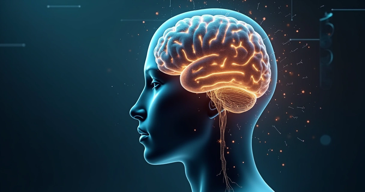 Cérebro humano com conexões neurais em transformação 